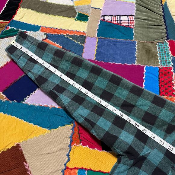 Vintage Open Trails Nylon Blanket Lined Turquoise Plaid Button Up XL - Picture 6 of 6